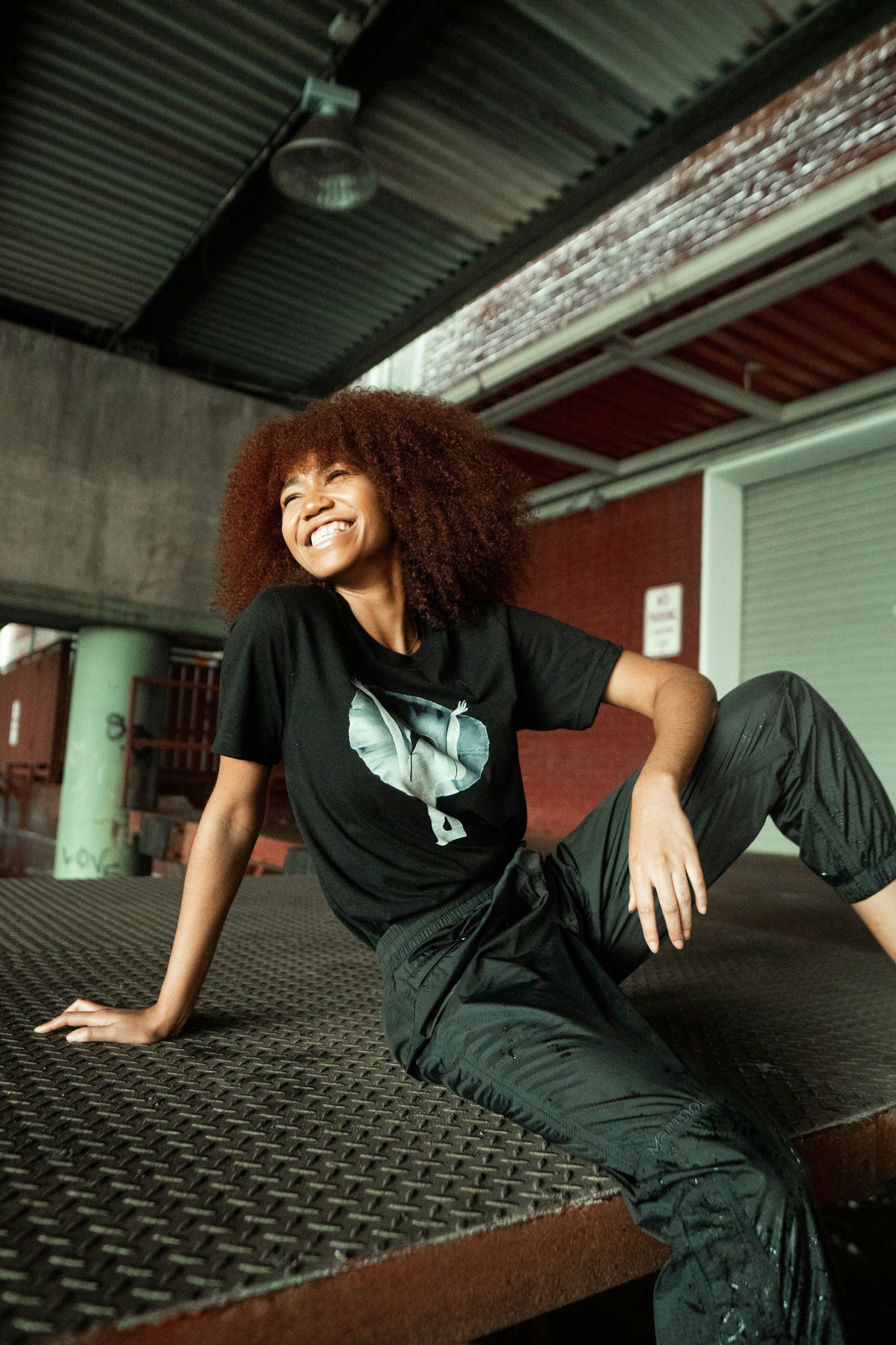 Model in black streetwear